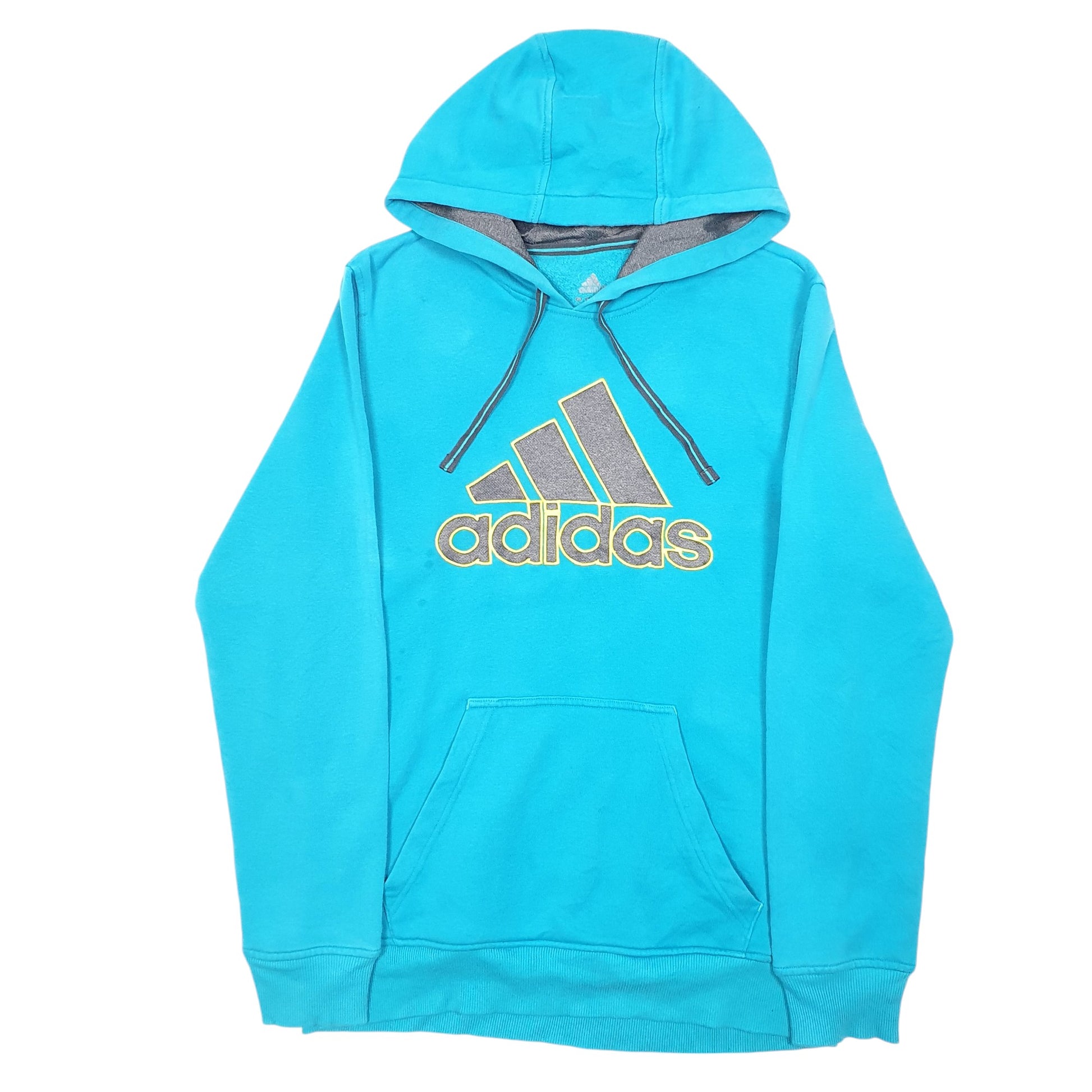 Mens Turquoise Adidas Spellout Hoodie Jumper