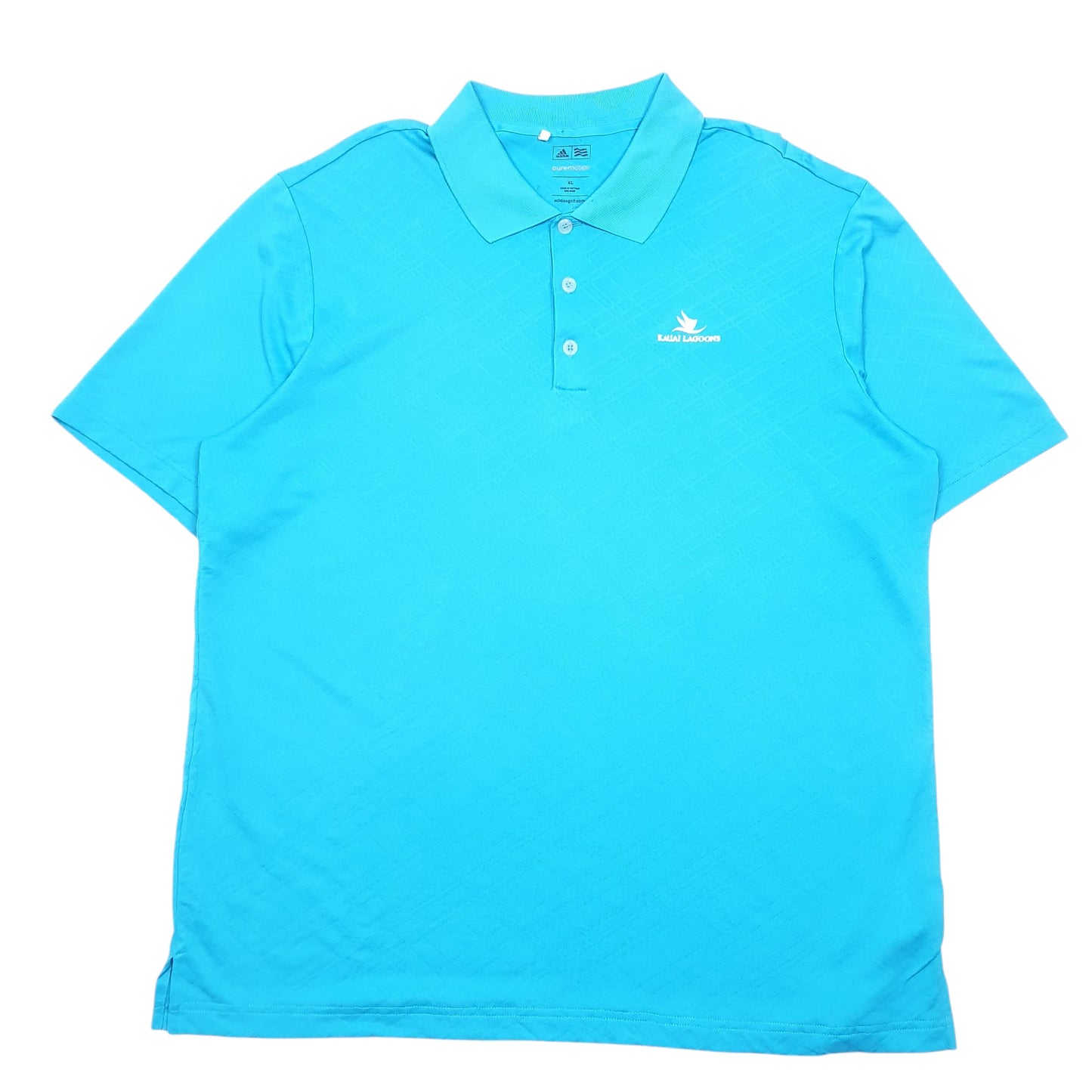 Mens Blue Adidas Active Puremotion Golf Kuali Lagoons Short Sleeve Polo Shirt