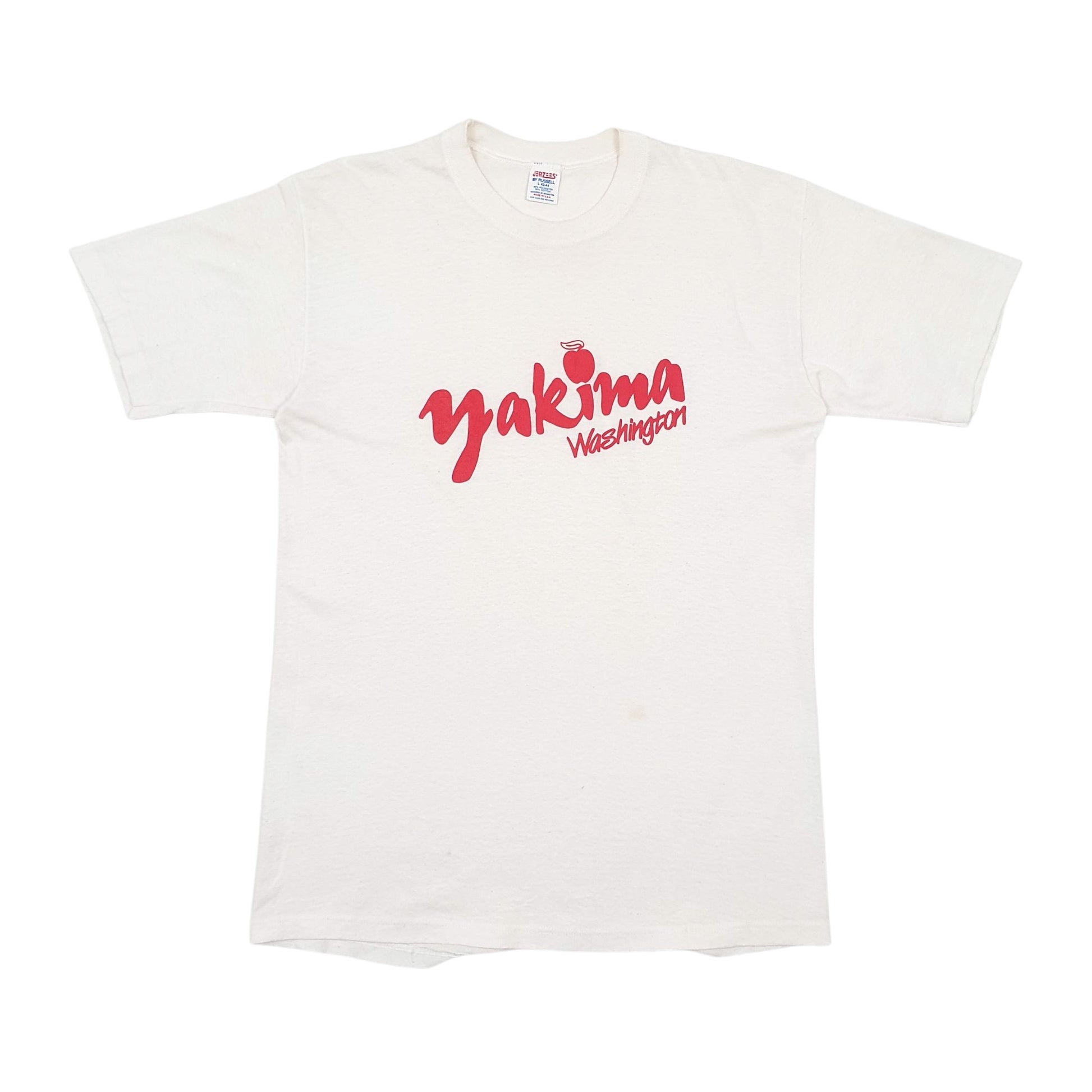 Mens White Jerzees Single Stitch Vintage 90s Short Sleeve T Shirt