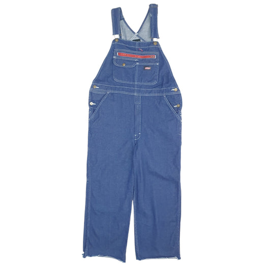 Mens Blue Dickies Denim Overalls Bib Cut Offs Dungaree Trousers