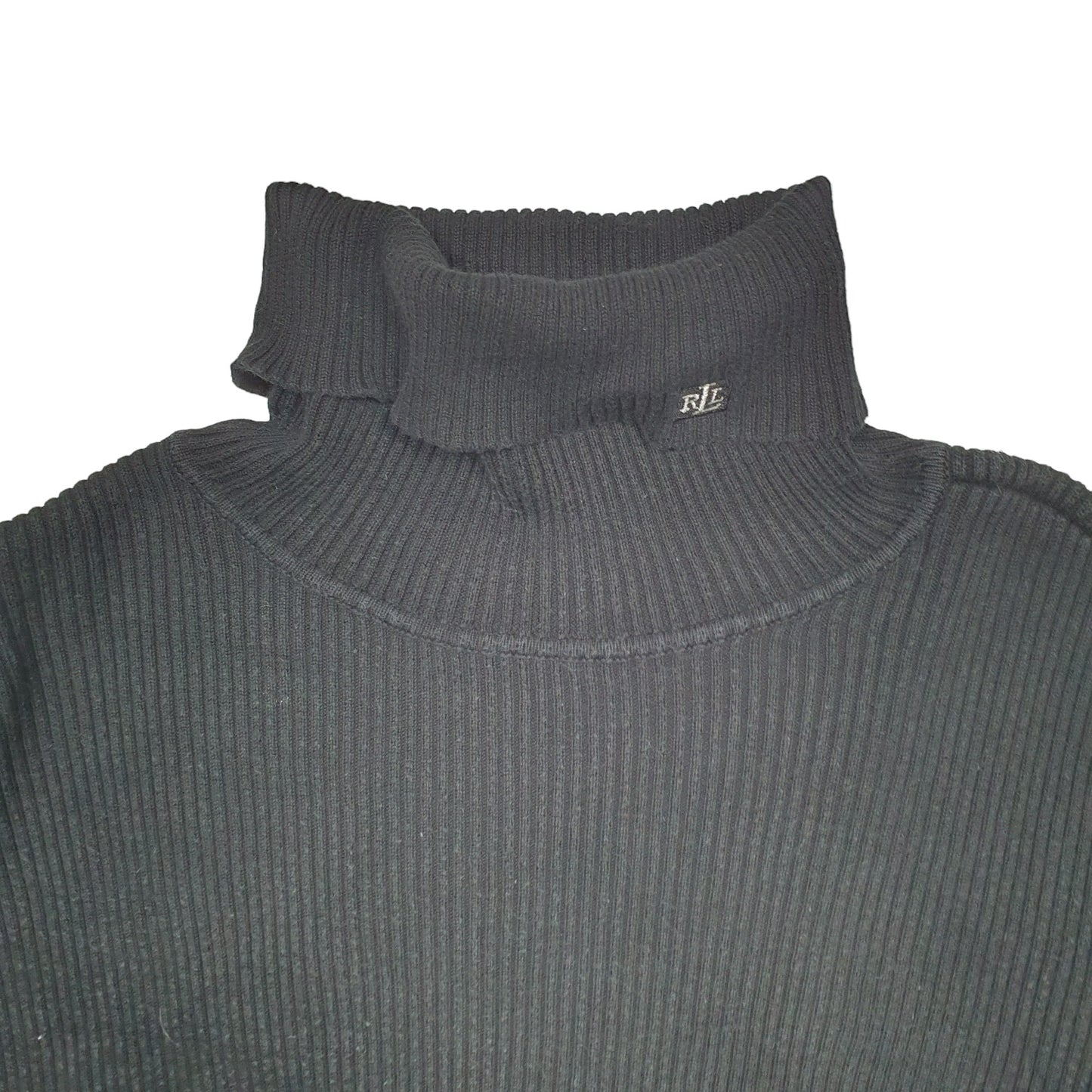 Womens Black Ralph Lauren Knit Turtleneck Jumper
