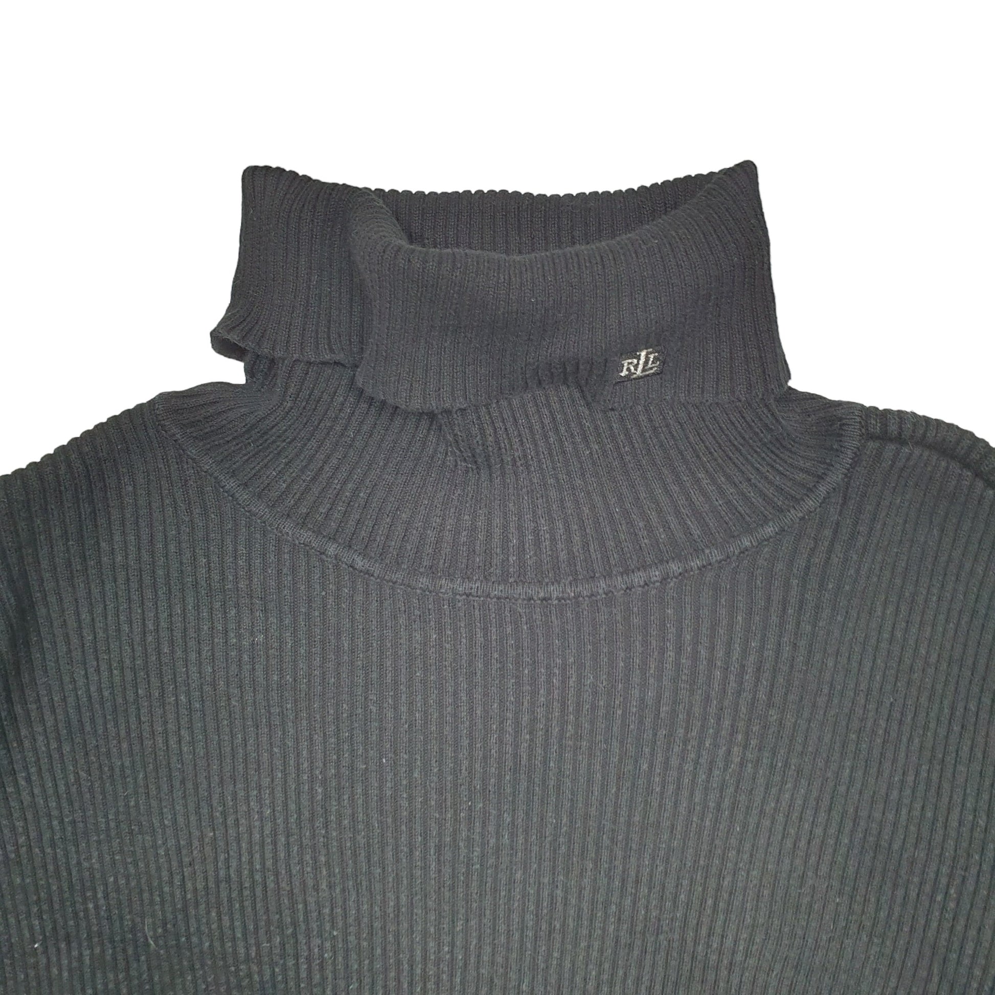 Womens Black Ralph Lauren Knit Turtleneck Jumper
