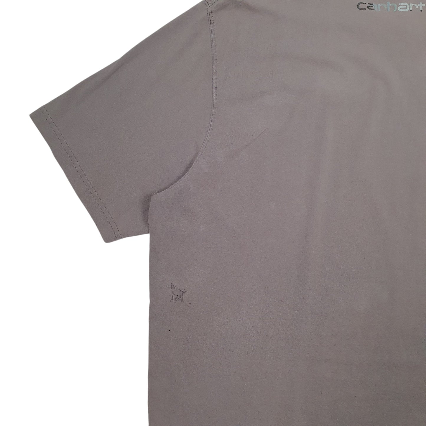 Mens Grey Carhartt Spellout Short Sleeve T Shirt