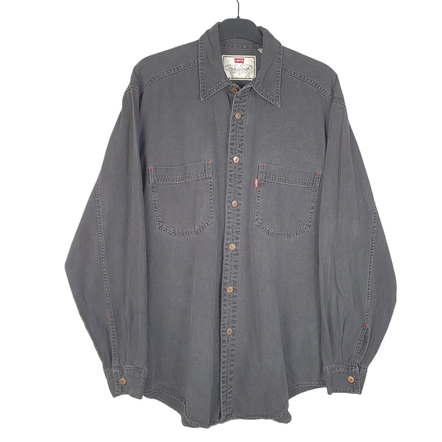 Mens Black Levis Denim Jeans Vintage Overshirt Long Sleeve Shirt