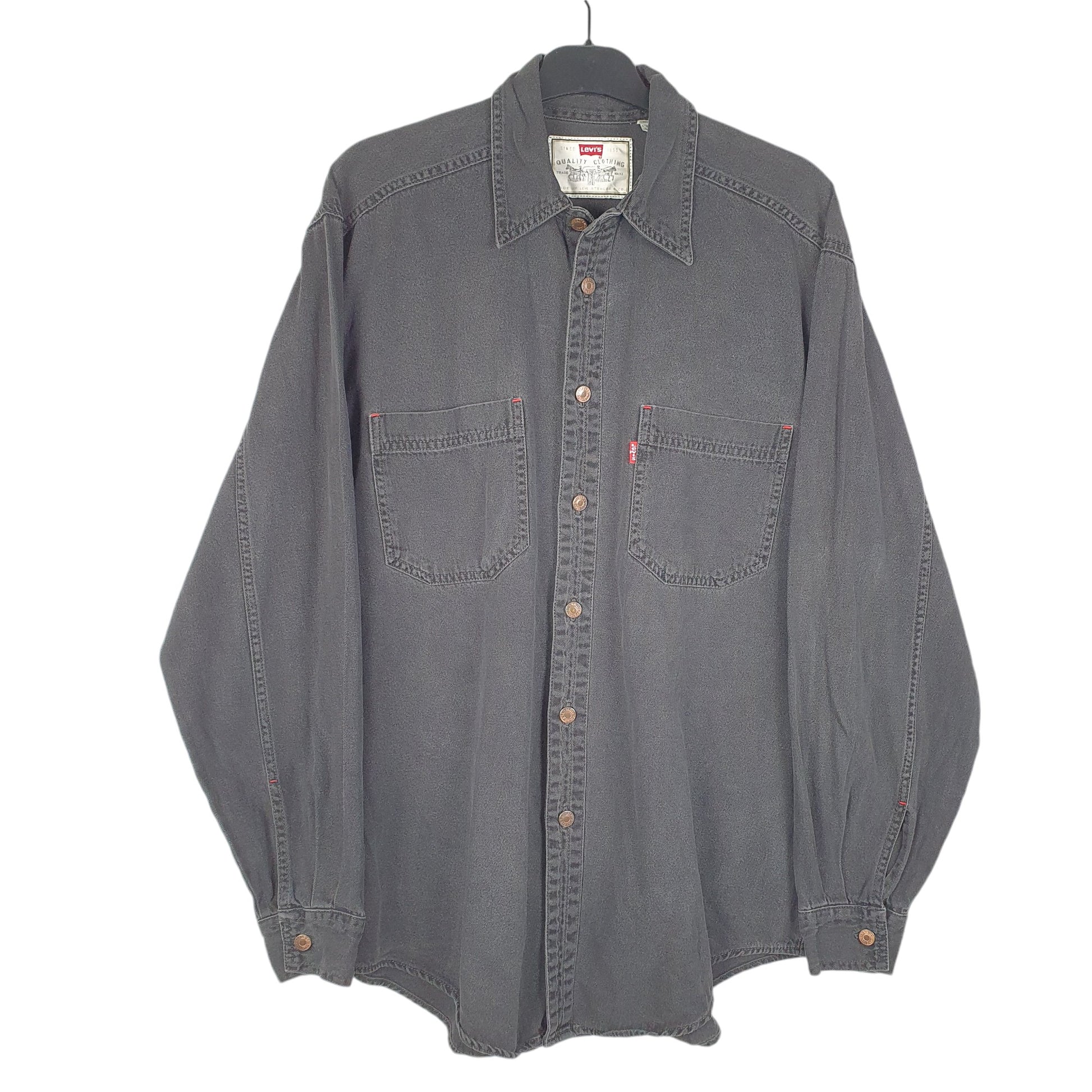 Mens Black Levis Denim Jeans Vintage Overshirt Long Sleeve Shirt