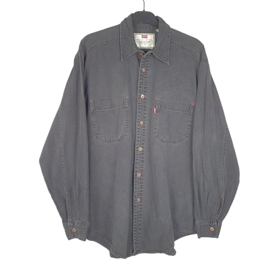 Mens Black Levis Denim Jeans Vintage Overshirt Long Sleeve Shirt
