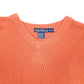 Mens Orange Nautica Knit Striped V Neck Jumper