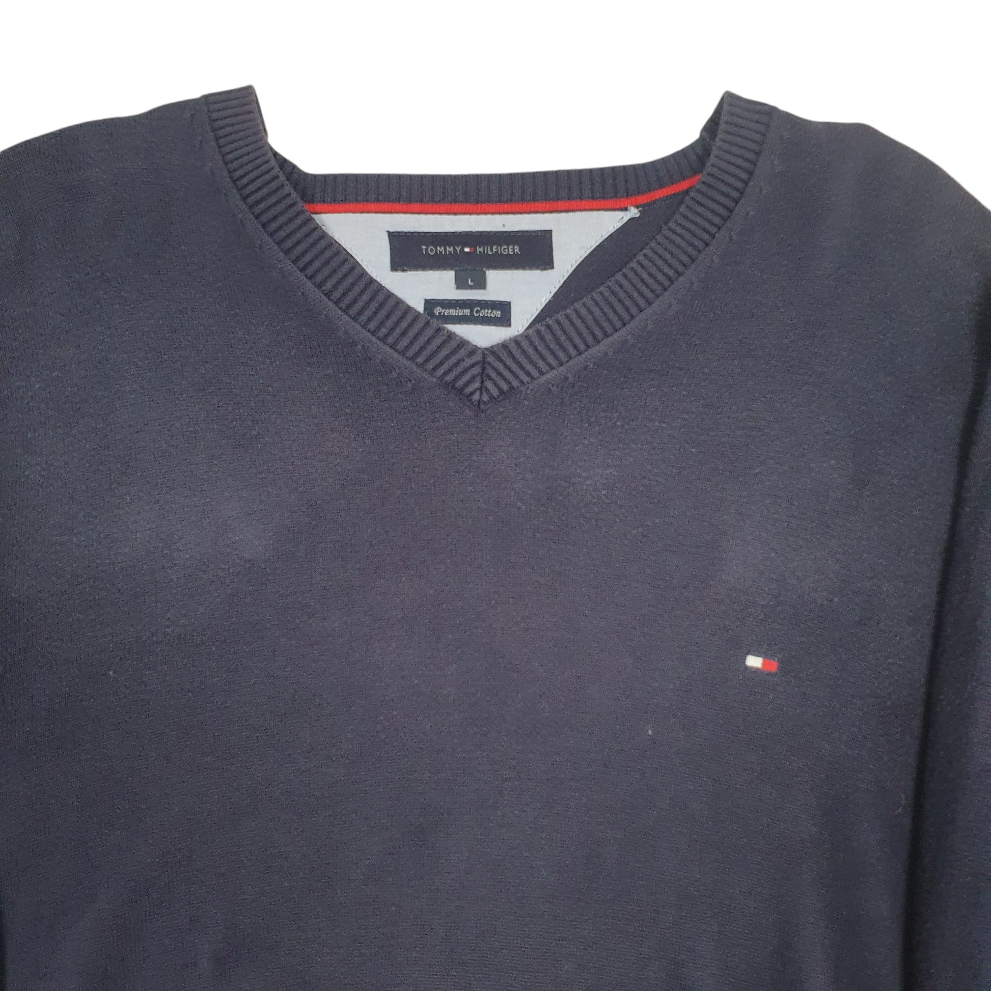 Mens Navy Tommy Hilfiger Knit Crewneck Jumper