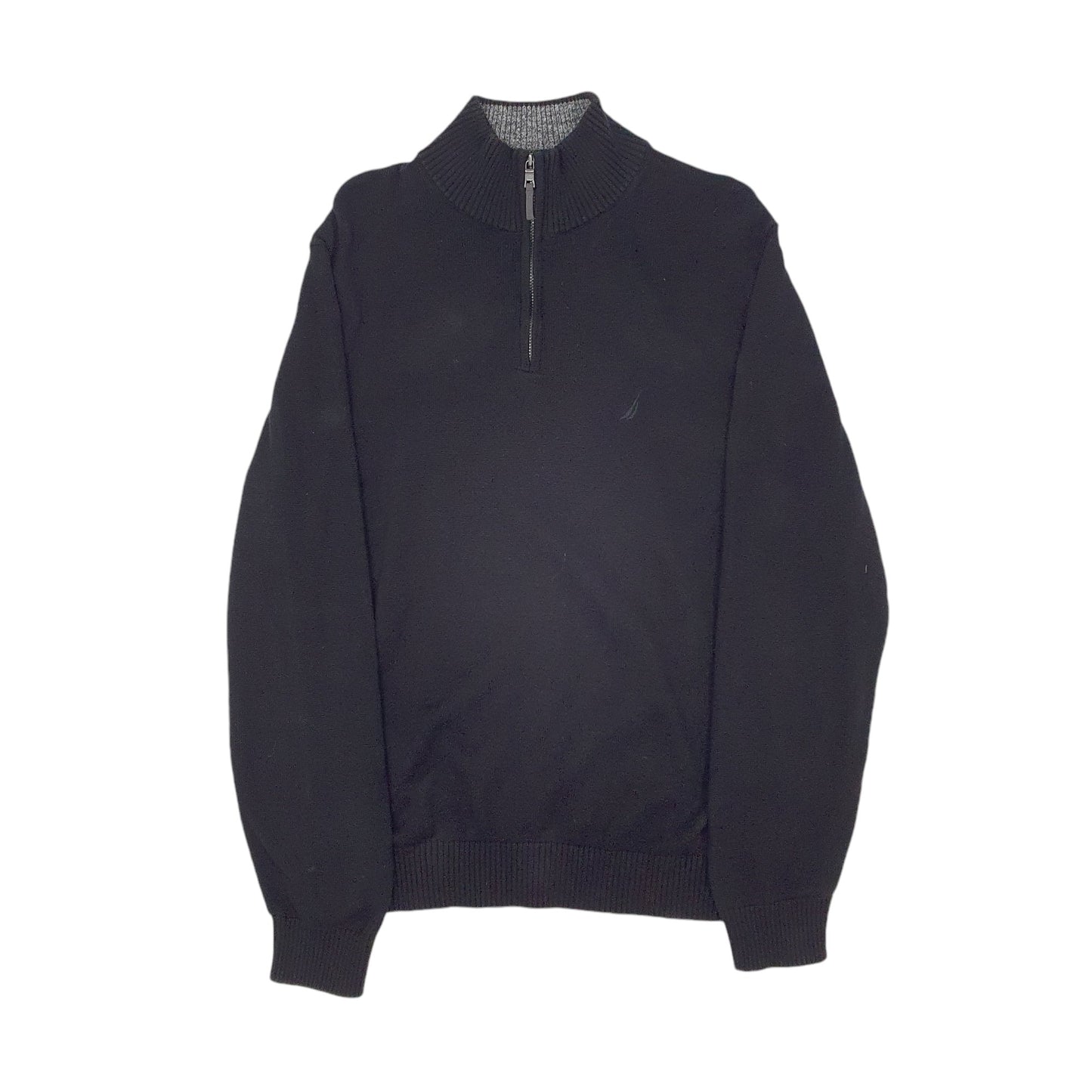 Mens Black Nautica Knitwear Quarter Zip Jumper