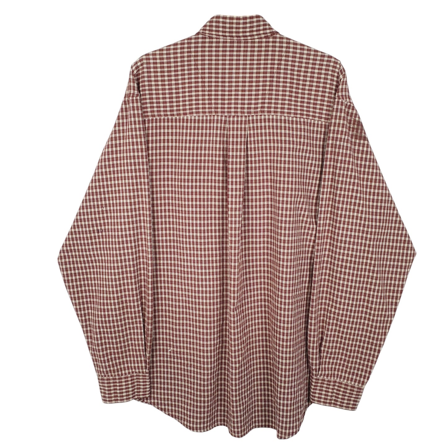 Mens Burgundy Wrangler Rugged Wear Long Sleeve Shirt