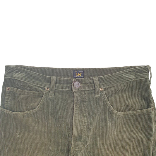 Mens Green Lee  Corduroy Trousers