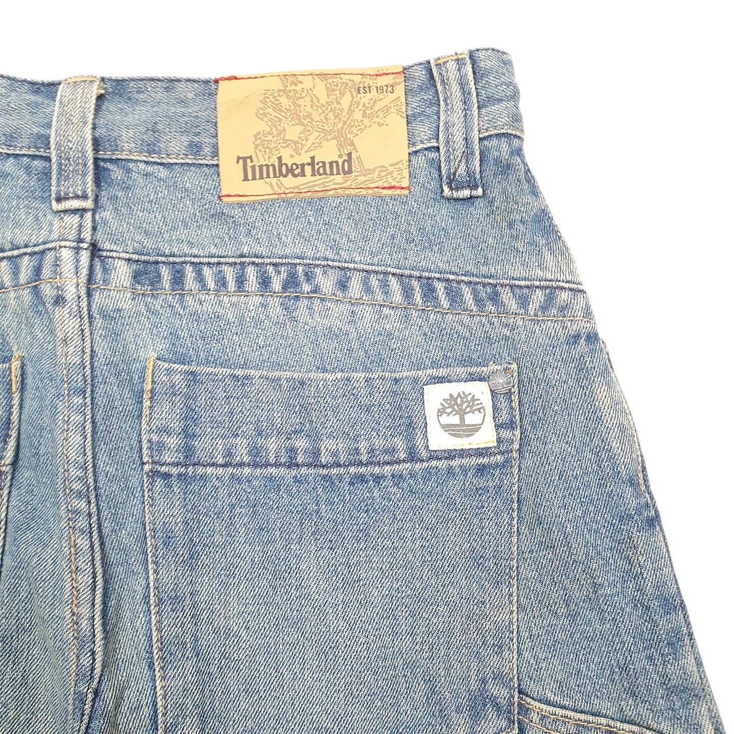 Mens Blue Timberland Baggy Jorts Jean Denim Shorts