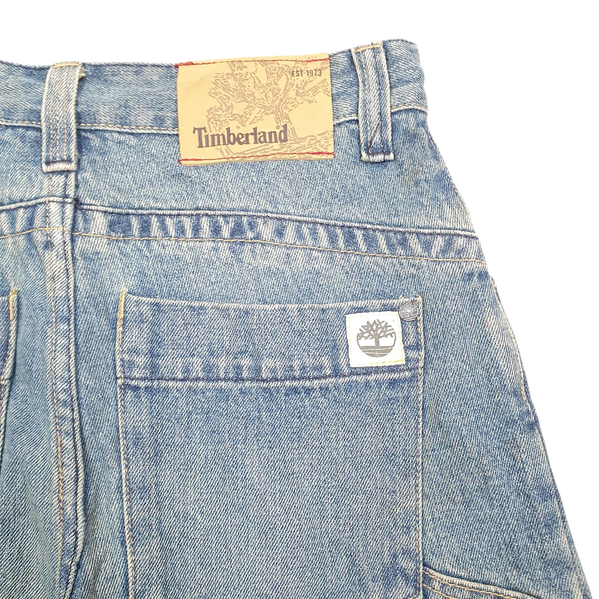 Mens Blue Timberland Baggy Jorts Jean Denim Shorts