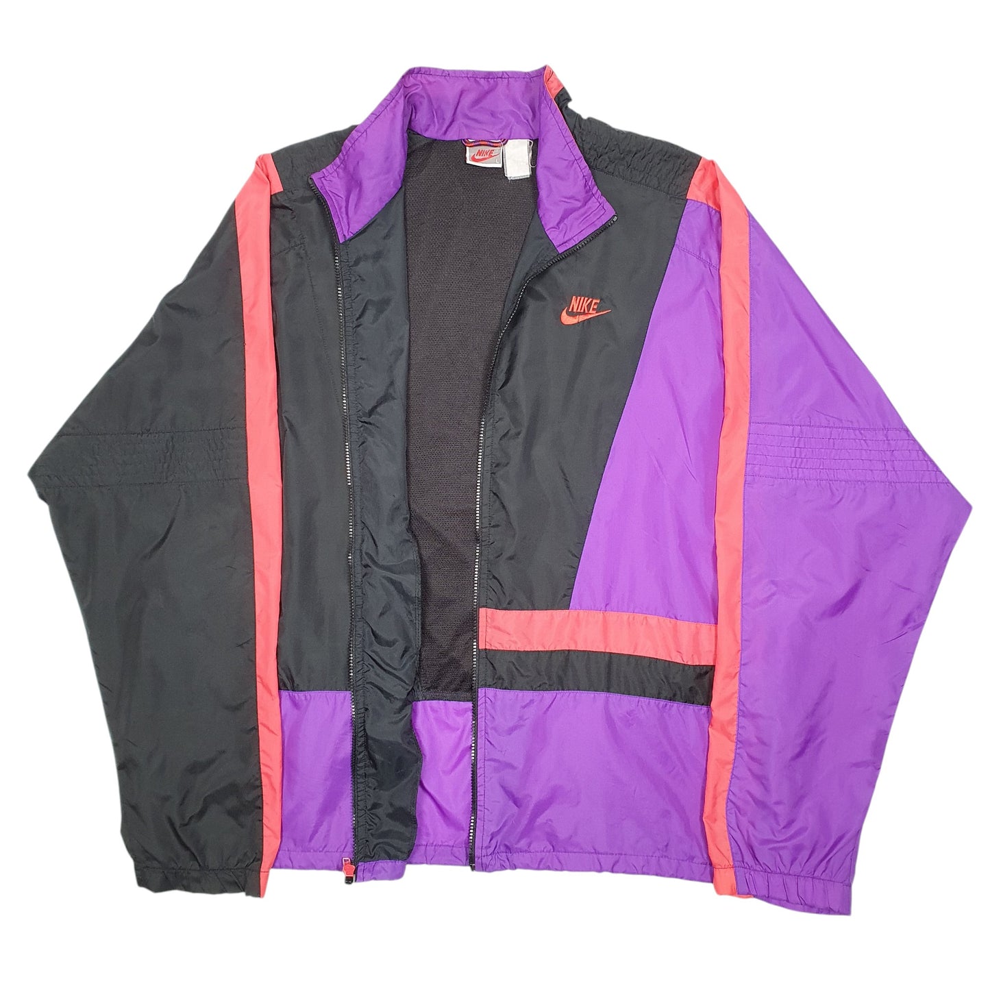 Mens Black Nike Vintage 80s Retro  Coat