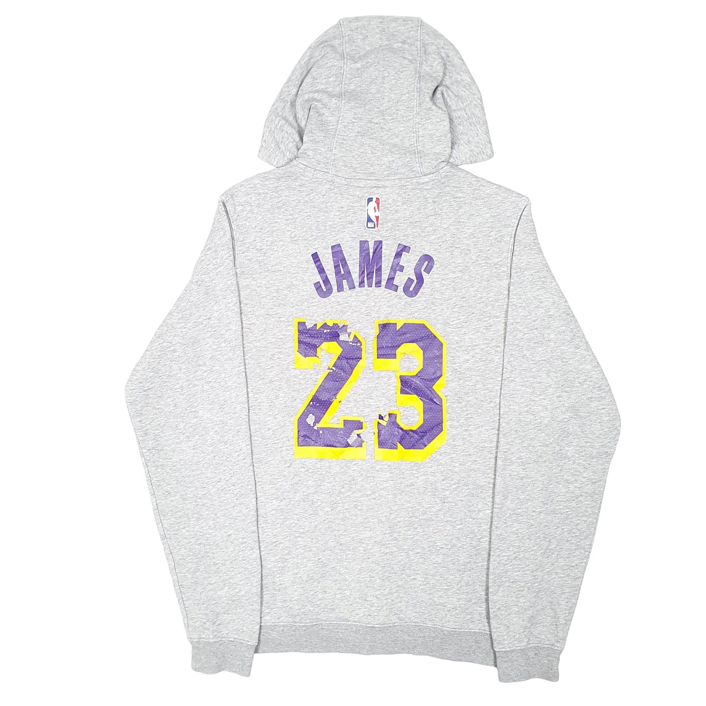 Mens Nike Grey Hoodie NBA Lakers Basketball 23 James Jumper M