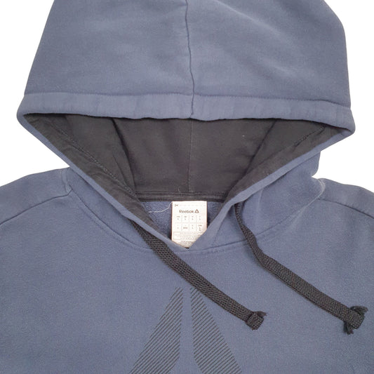 Mens Blue Reebok Spellout Hoodie Jumper
