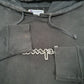 Mens Black Champion Script Hoodie Jumper