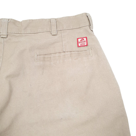 Mens Beige Red Kap Vans Surf Skate BMX Chino Shorts