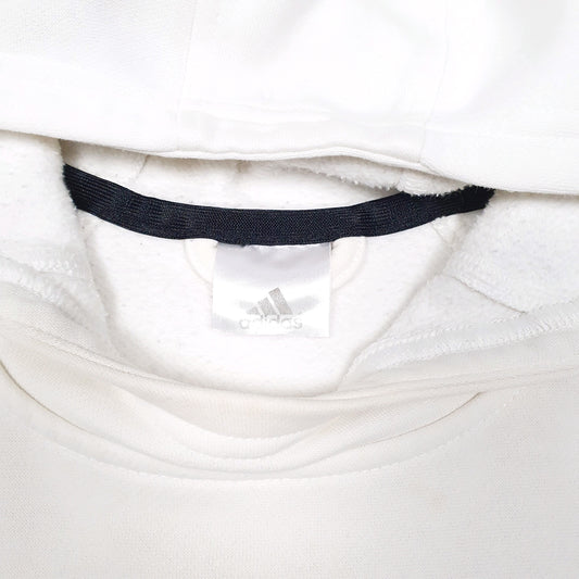 Womens Cream Adidas Spellout Hoodie Jumper