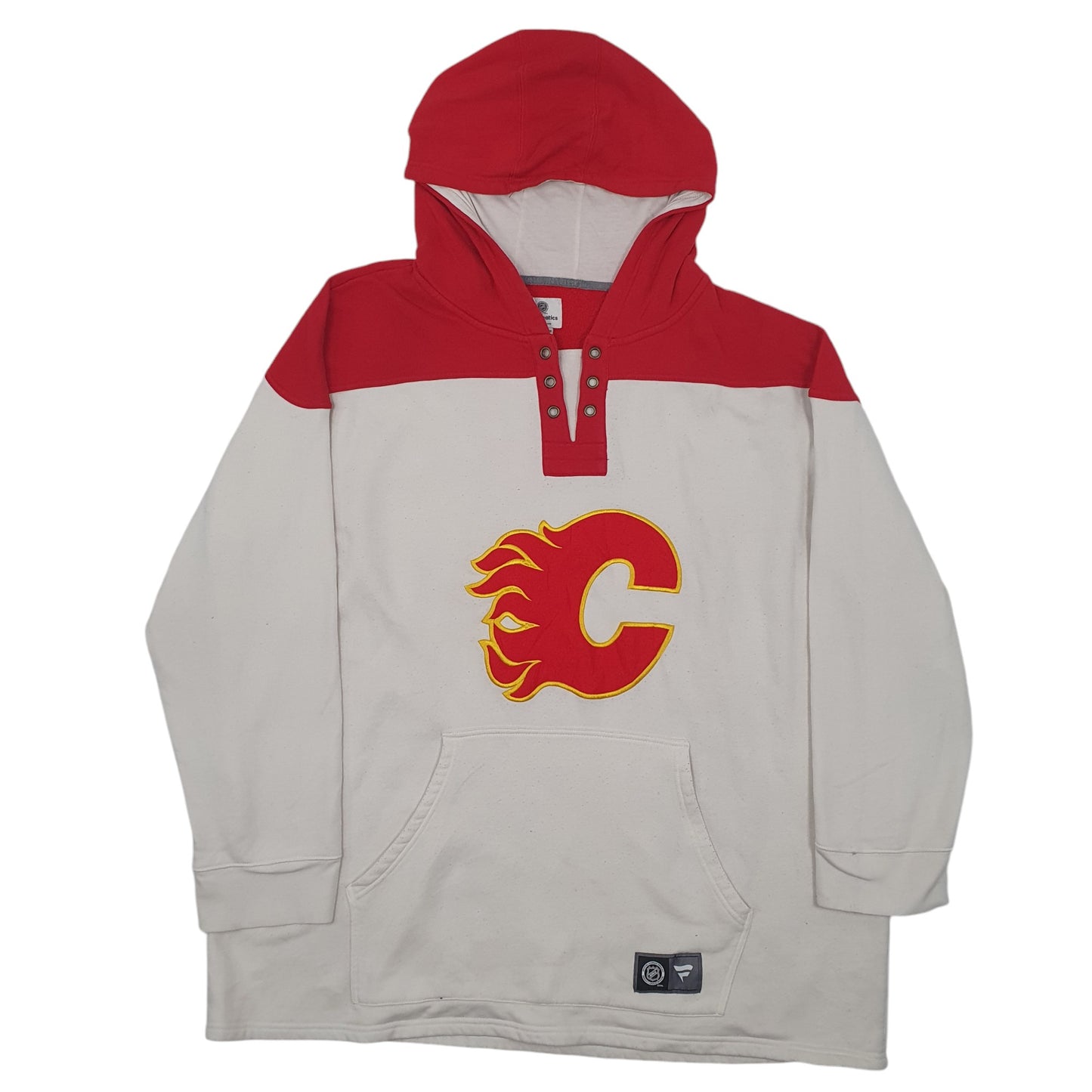 Mens White NHL Calgary Flames Hoodie Jumper