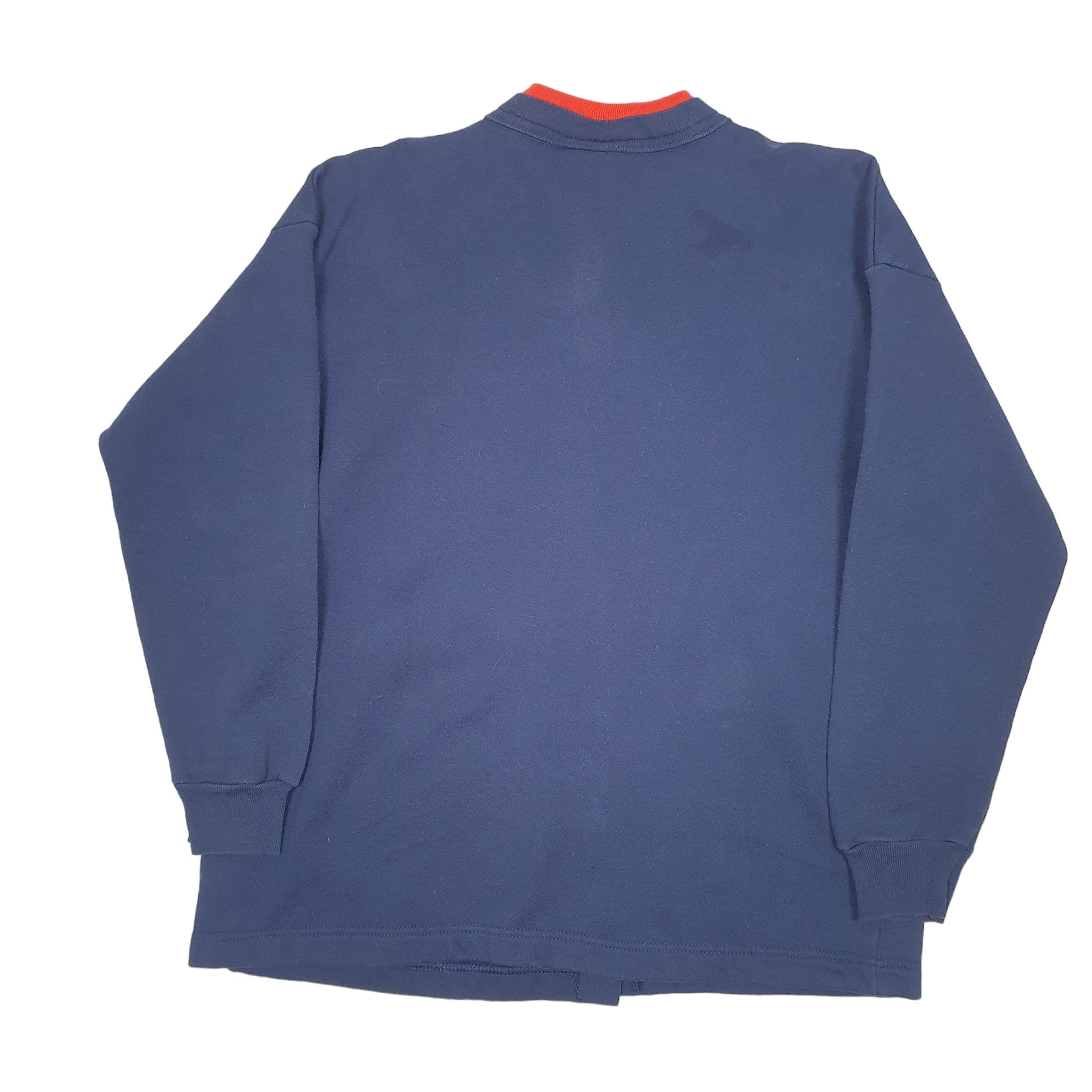 Womens Navy Morning Sun Cardigan Festive Vintage Snowman Rudolf Made In USA Sweater Crewneck Jumper