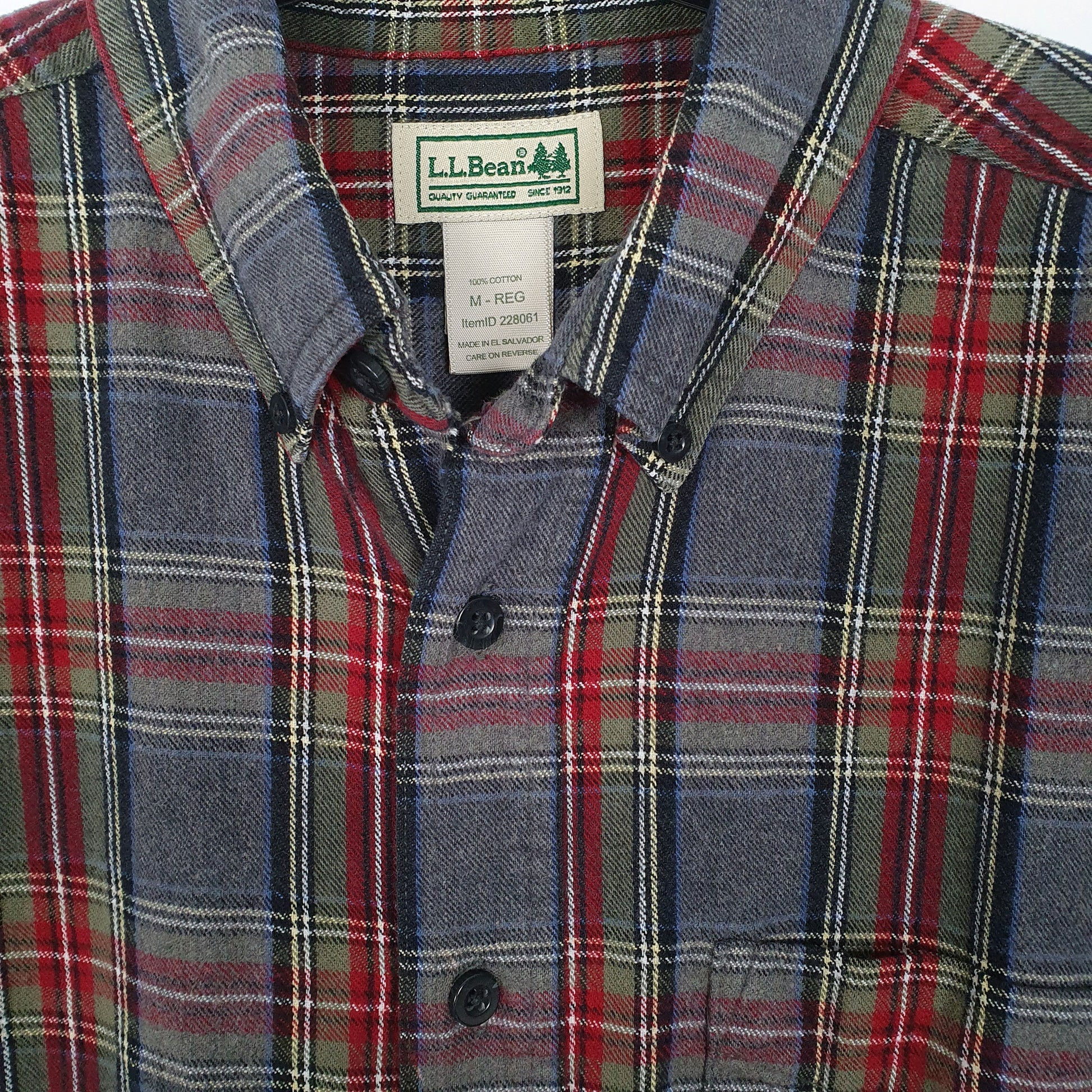 Mens Red L.L.Bean Flannel Overshirt Long Sleeve Shirt