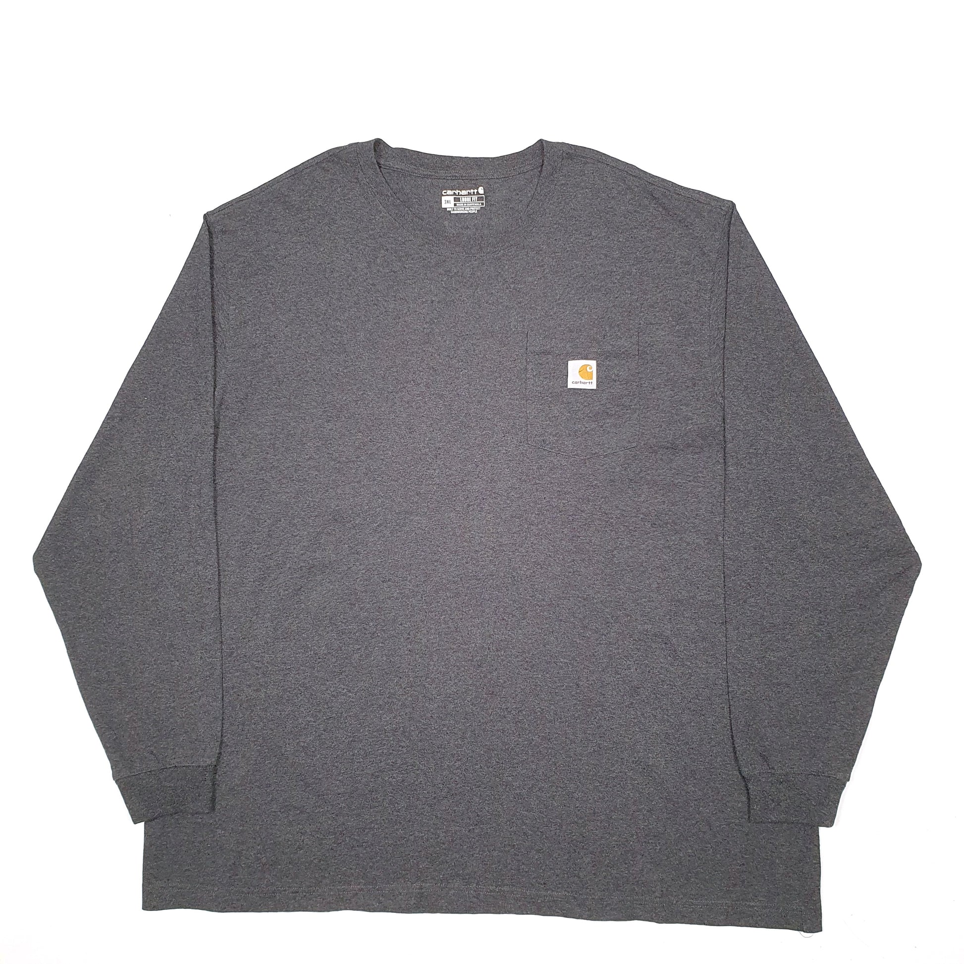 Mens Grey Carhartt  Long Sleeve T Shirt