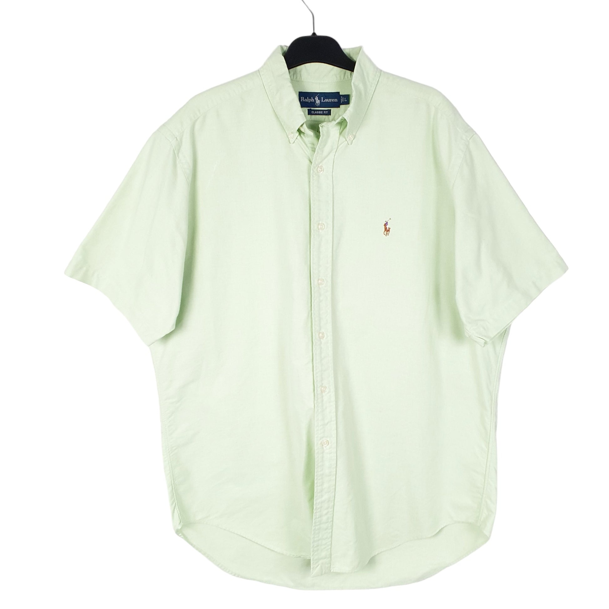 Mens Green Polo Ralph Lauren Oxford Short Sleeve Shirt