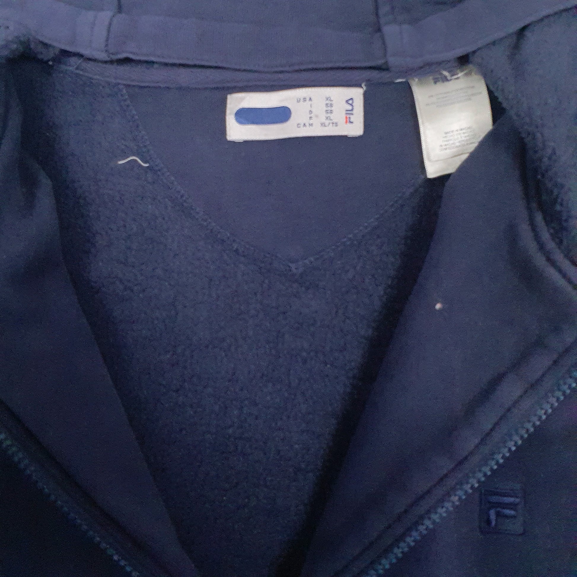 Mens Navy Fila  Full Zip Jumper