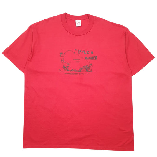 Mens Red Jerzees Vintage 90s 1996 Crappie Day Fishing Made In USA Short Sleeve T Shirt