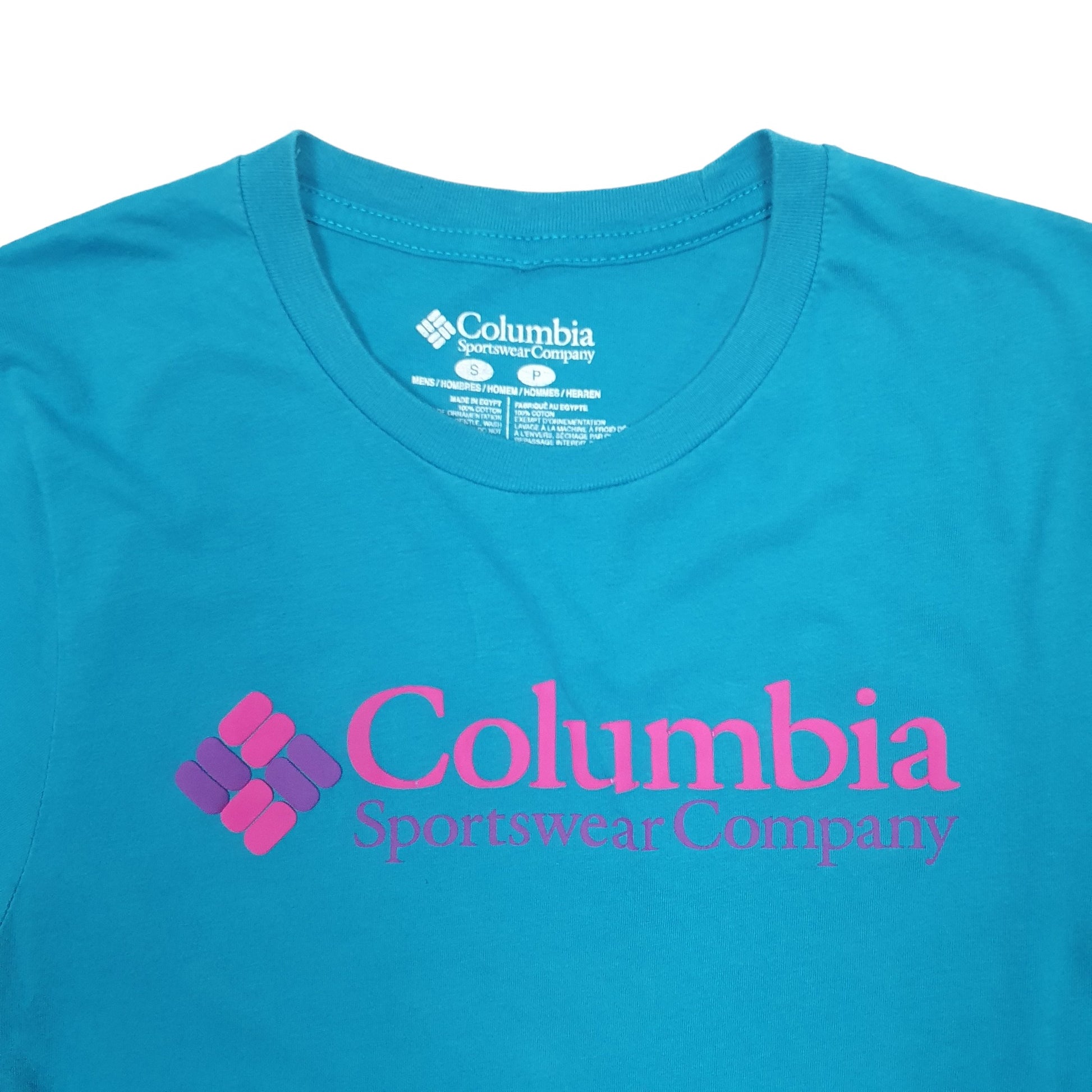 Mens Blue Columbia Sportswear Spellout Short Sleeve T Shirt