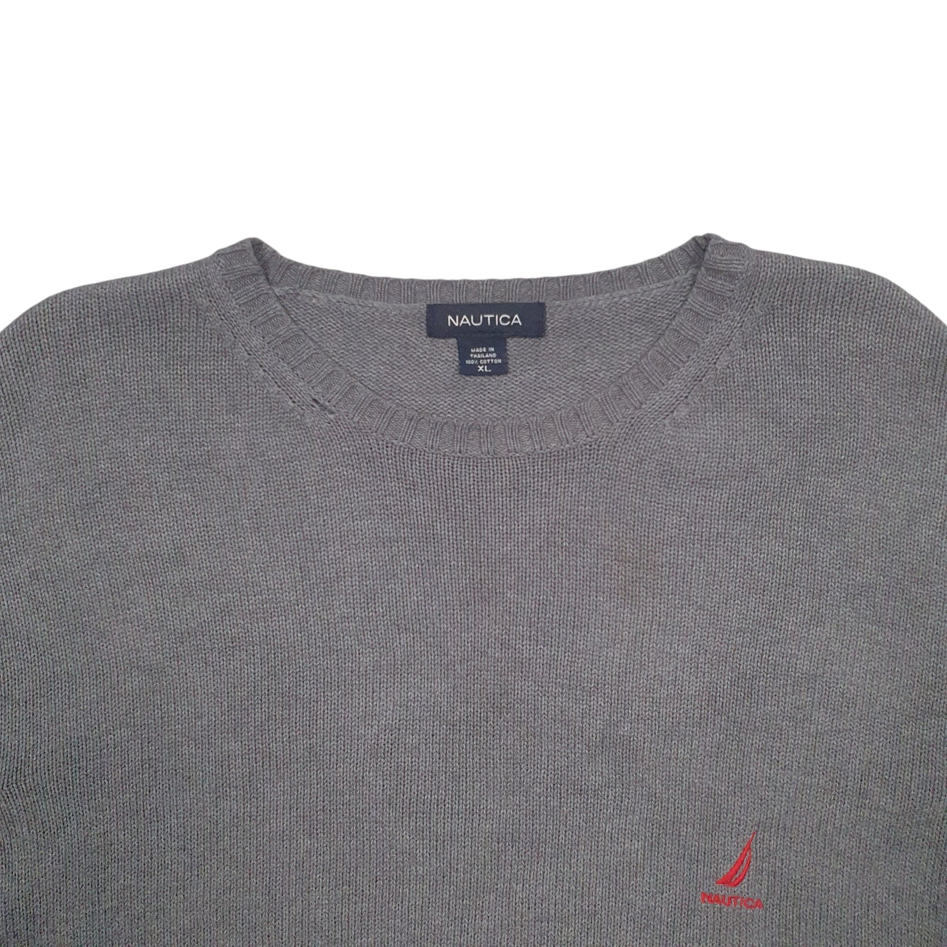 Mens Grey Nautica Knit Crewneck Jumper