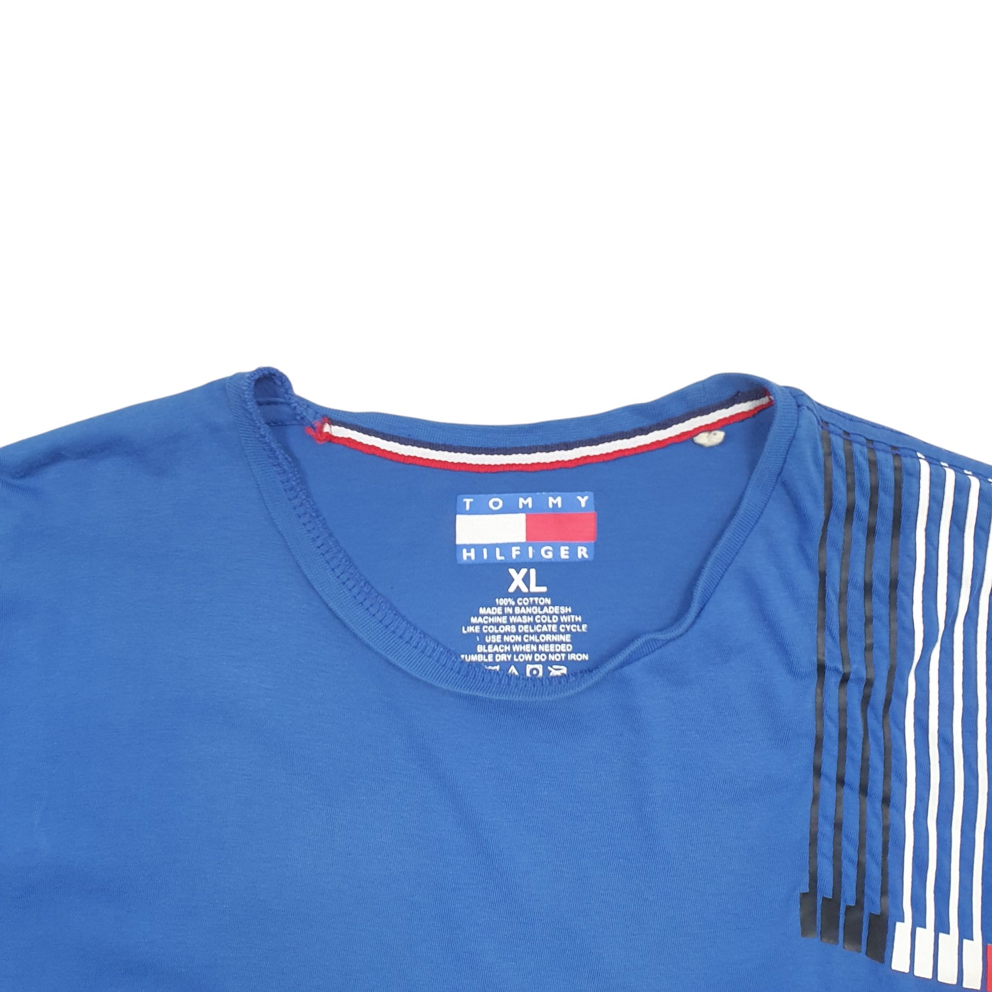 Mens Blue Tommy Hilfiger Spellout Short Sleeve T Shirt