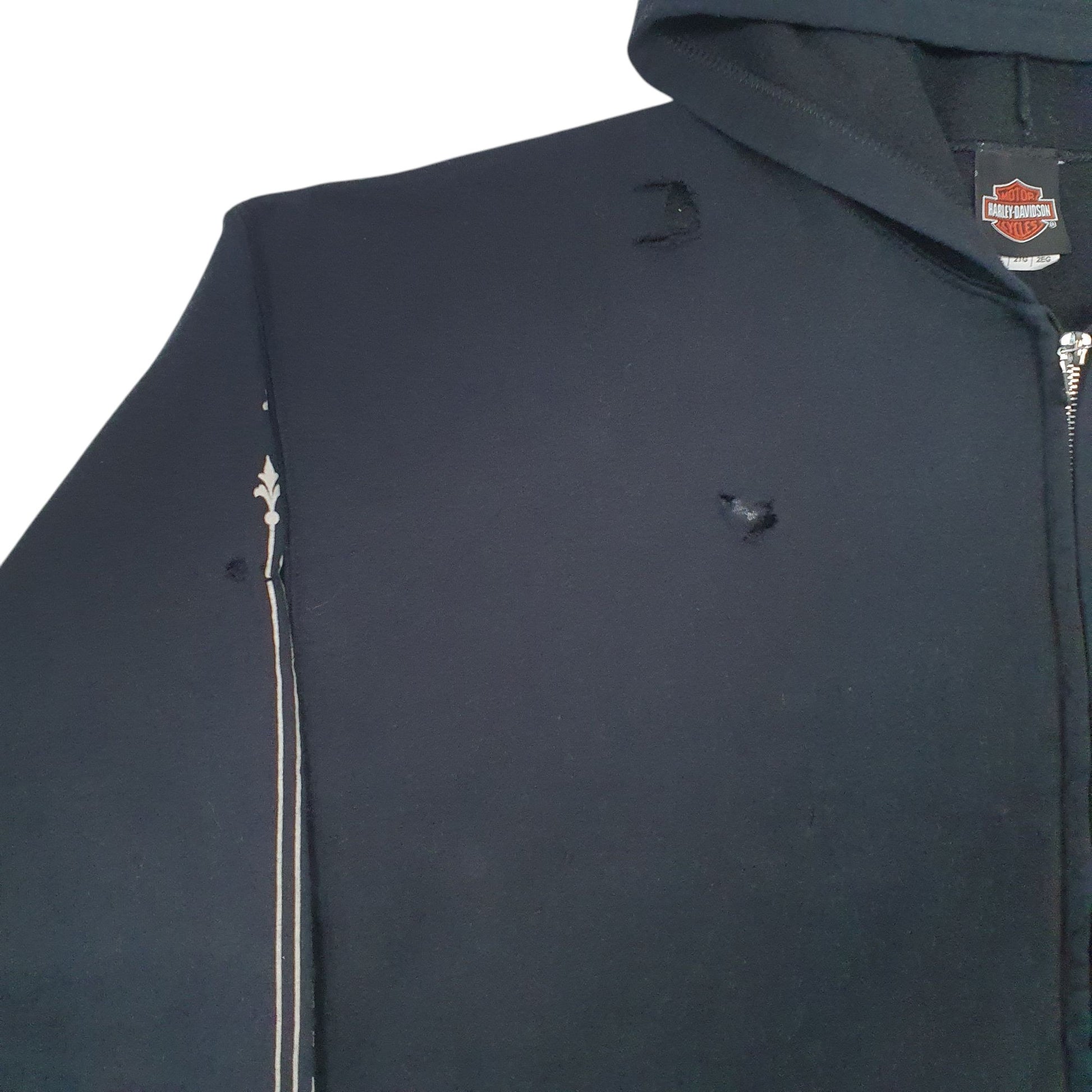 Mens Black Harley Davidson  Full Zip Jumper
