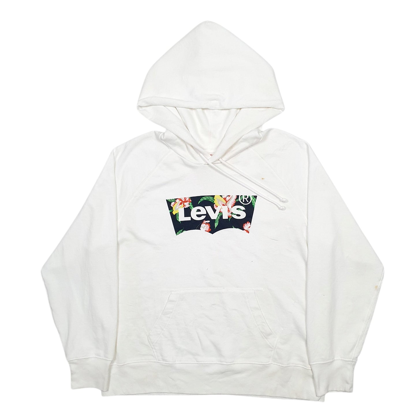 Womens White Levis Floral Hoodie Jumper