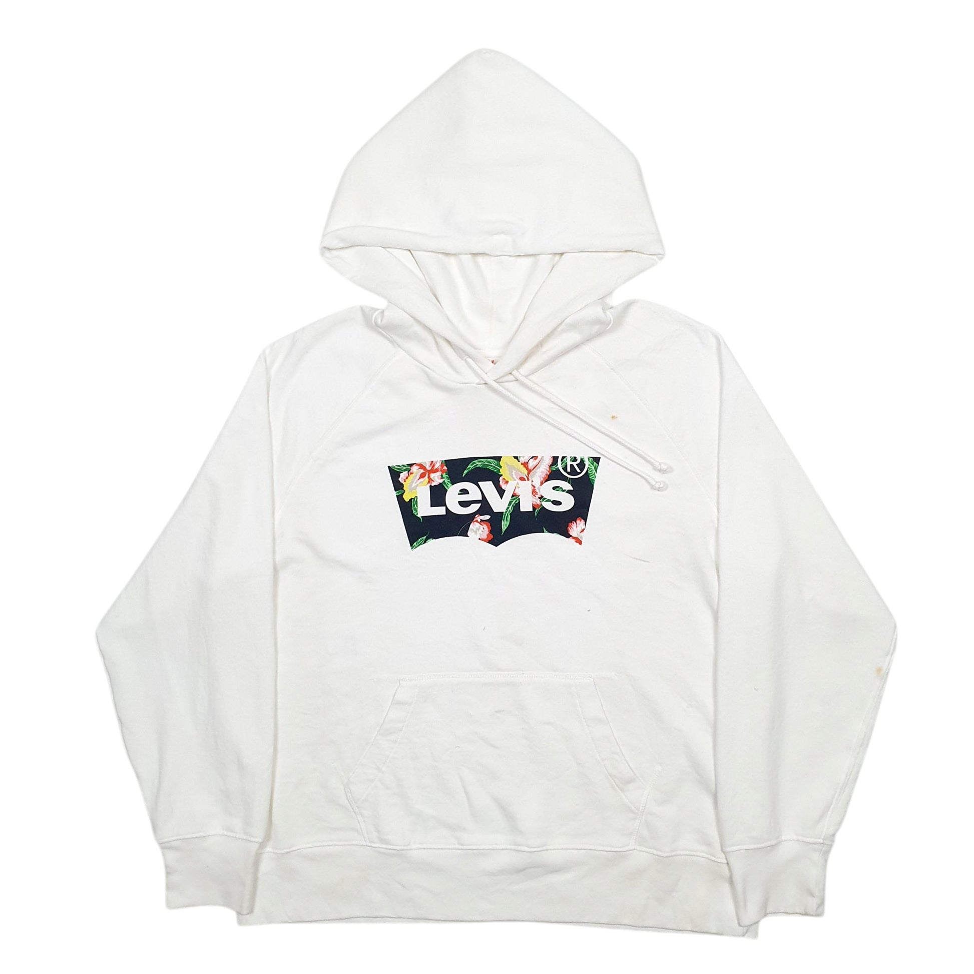 Womens White Levis Floral Hoodie Jumper