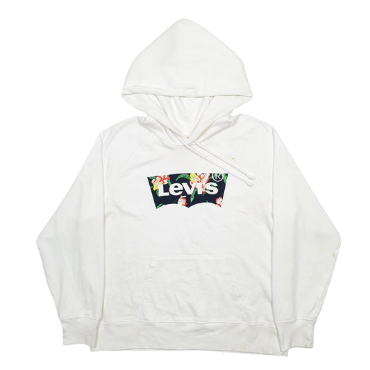 Womens White Levis Floral Hoodie Jumper
