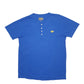 Mens Blue Adidas Button up Short Sleeve T Shirt