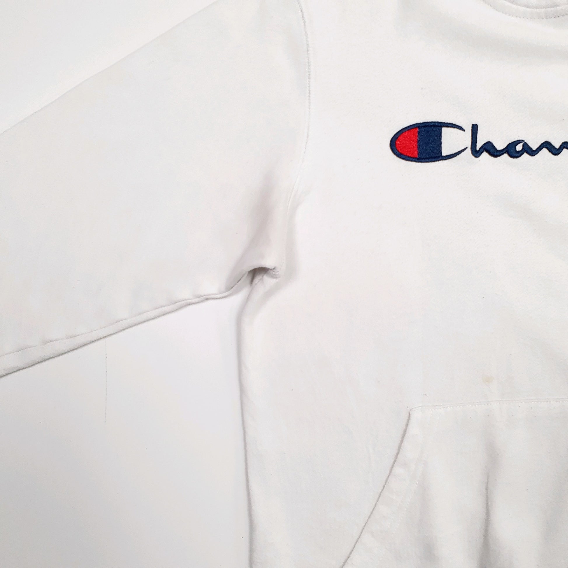 Mens White Champion  Hoodie Jumper