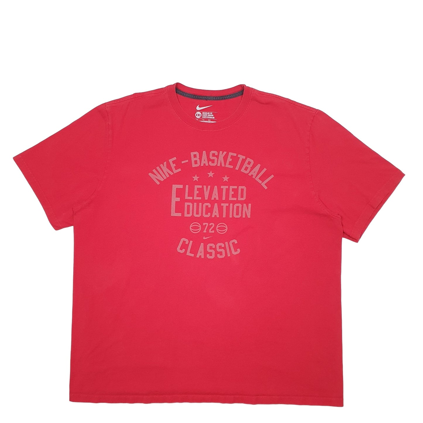 Mens Red Nike Spellout Basketball Short Sleeve T Shirt