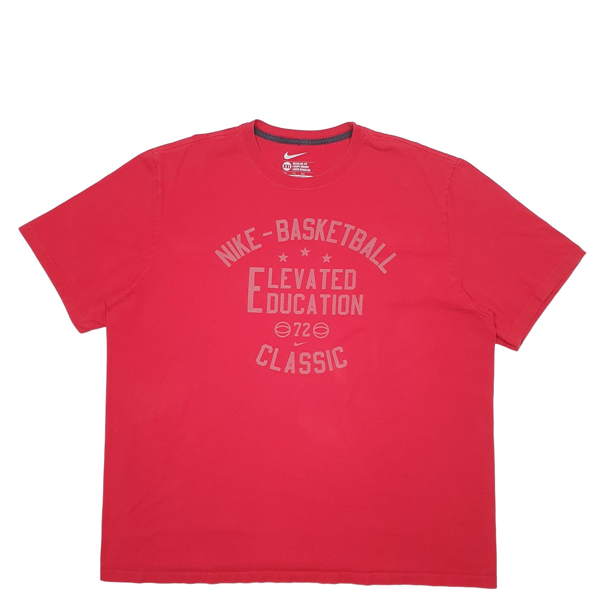 Mens Red Nike Spellout Basketball Short Sleeve T Shirt