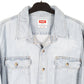 Mens Blue Wrangler Denim Jeans Chambray Work Long Sleeve Shirt