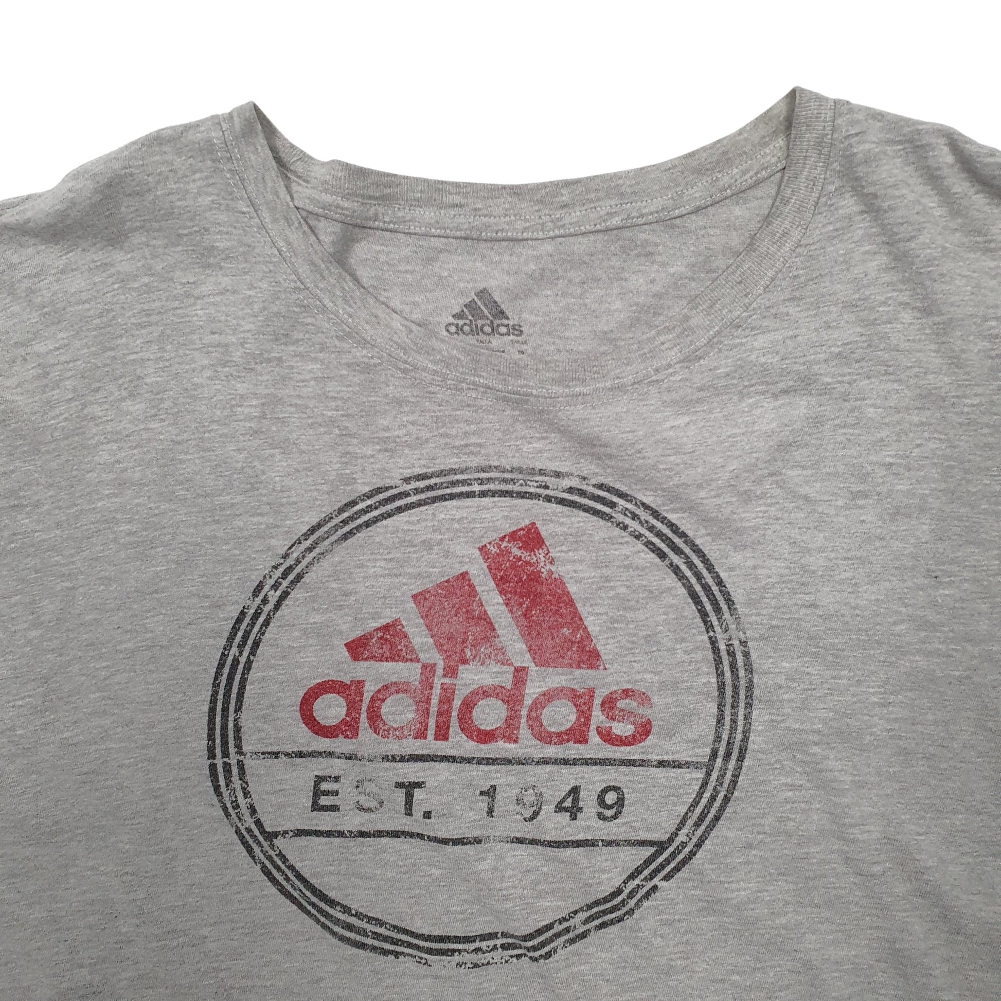 Mens Grey Adidas Spellout Short Sleeve T Shirt