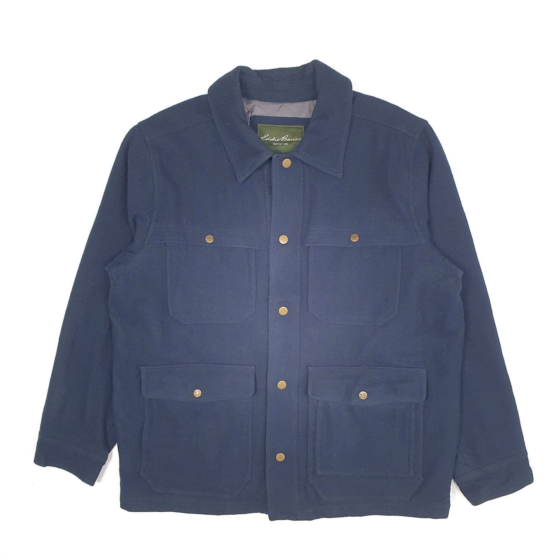 Mens Navy Eddie Bauer Cruiser CPO Shacket  Coat