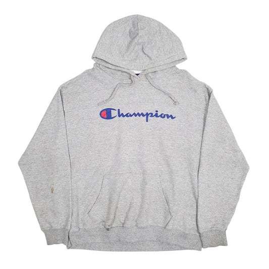 Womens Grey Champion Spellout Hoodie Jumper