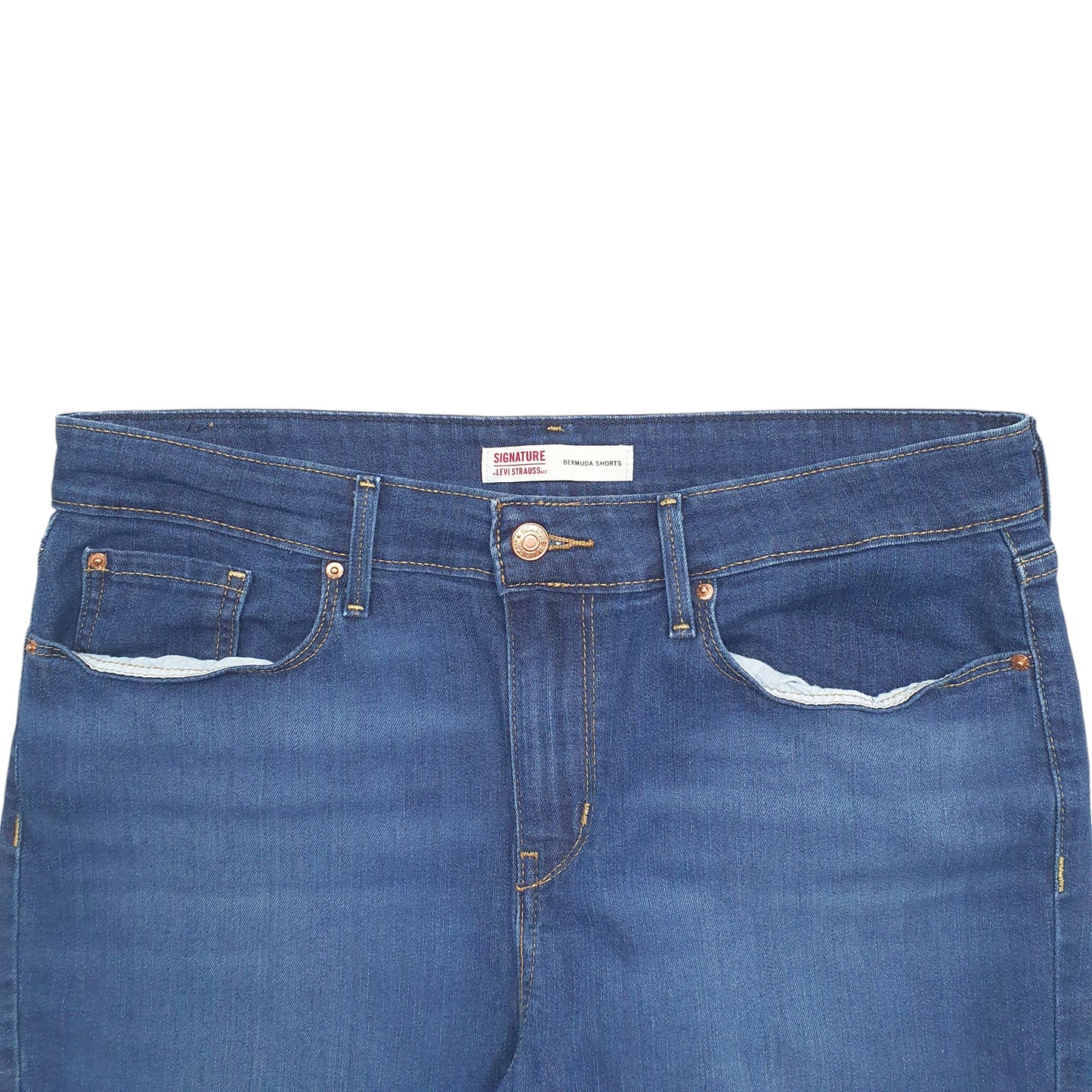 Womens Blue Levis Stretch Fit Denim Shorts