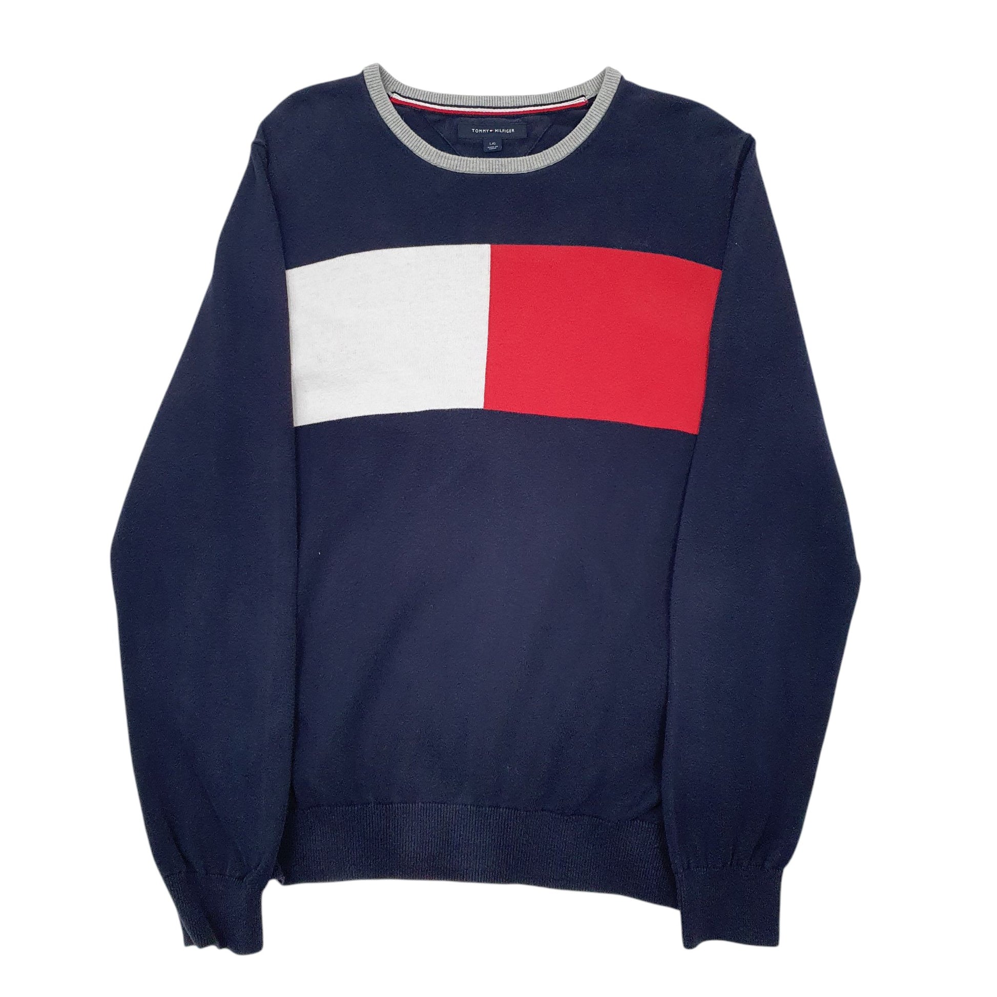 Mens Navy Tommy Hilfiger  Crewneck Jumper