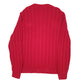 Mens Red Nautica Cable Knit Knitwear Crewneck Jumper