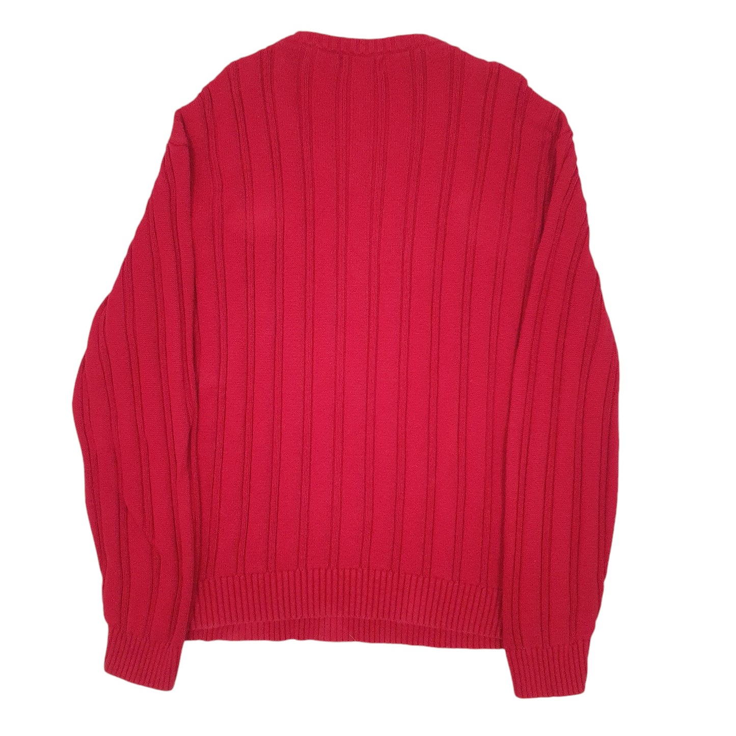 Mens Red Nautica Cable Knit Knitwear Crewneck Jumper