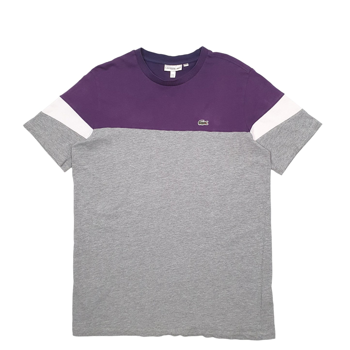 Mens Grey Lacoste  Short Sleeve T Shirt